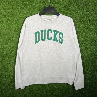 ZooZatz Oregon Ducks NCAA Sweatshirt Mens Large Heather Grey Green Crewneck 3038