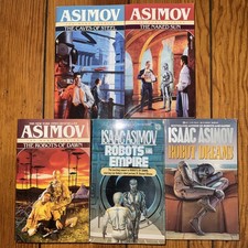 Isaac Asimov Caves Of Steel, Naked Sun, Robots Dawn, Robots Empire, Robot Dreams