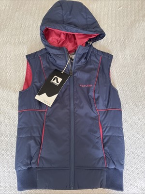 NEW NWT Flylow Women's Small Smuggler Down Vest Deep Powder Gear Hooded