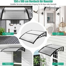 Northix Haustuermarkise 150x100 cm Aluminium Polycarbonat Regenschutz Vordach