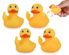 4 Pieces Middle Finger Rubber Ducks 2.17" Funny Rubber Ducks Giving the Middle F