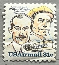 U.S. Postage - 31c Airmail - Aviation Pioneers Orville & Wilbur Wright