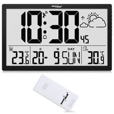 Estación Meteorológica Reloj de Pared Digital con Sensor de Exterior LCD