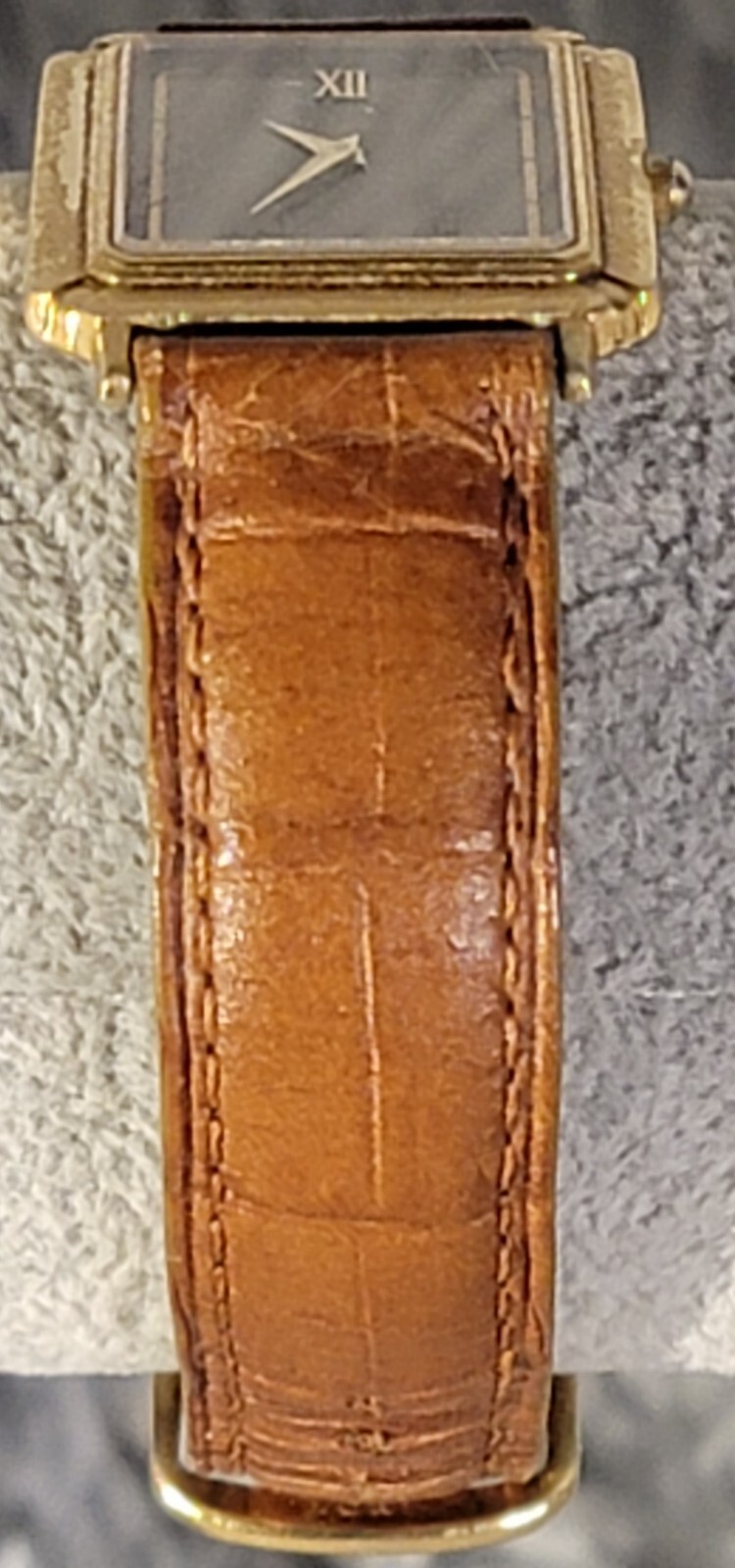 SEIKO Brown Face Gold Case Rectangular watch Genu… - image 6