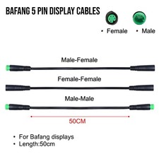 5 Pin Bafang Male/Female Ebike Cable Green Connector Electric Bike Display
