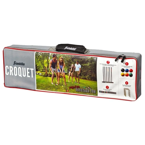 Croquet Set 6 Player Wooden Mallets Balls Wickets Stakes Outdoor Family Game US - Picture 8 of 10