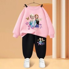 Kids Elsa Princess Pyjama Outfit Set Boys Girls Trousers Jumper Frozen