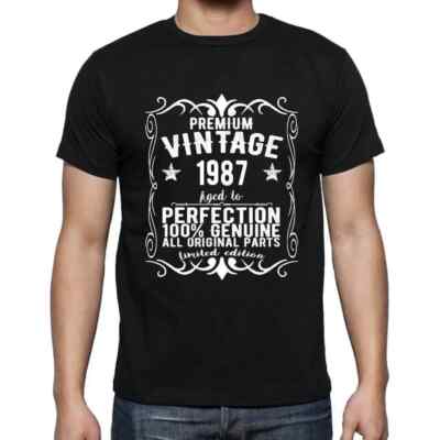 Herren Grafik T-Shirt Alle Originalteile bis zur Perfektion gealtert 1987   All
