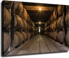 Kentucky Bourbon Being Aged in Barrels Poster Canvas Pictures Print Wall Art