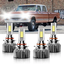 For GMC K3500 1988-2000 LED Headlight High Low Beam Bulbs Kit 9005+9006 4pcs