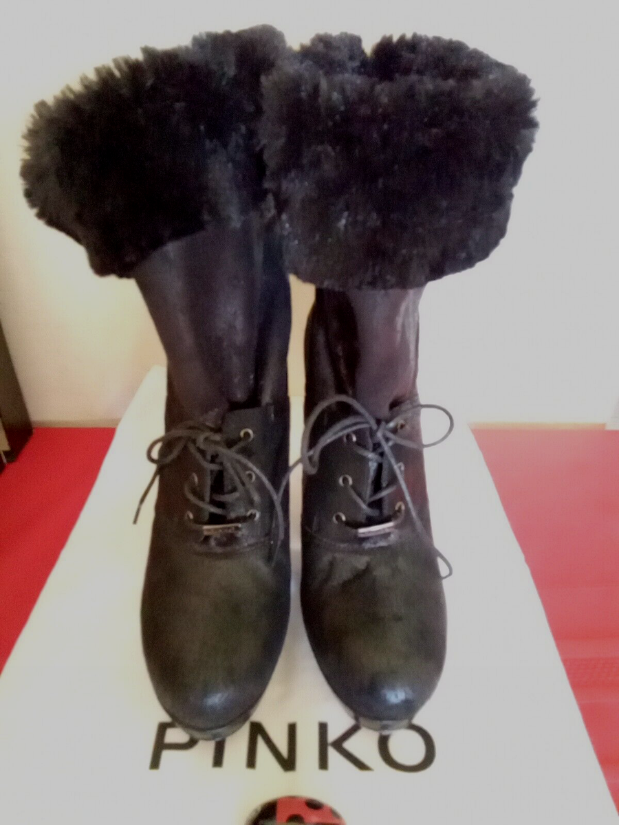 Vero cuoio Black Lace-Up Leather Boots made in Italy Vero Cuoio Italian Leather Boots Ladies Size 6.5 - Vintage  main image 4