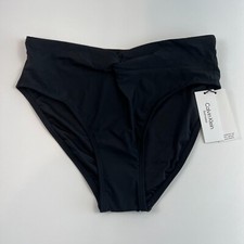 Calvin Klein Swimwear Women UV50 Bikini Bottom w/ Logo Black Size XL NWT
