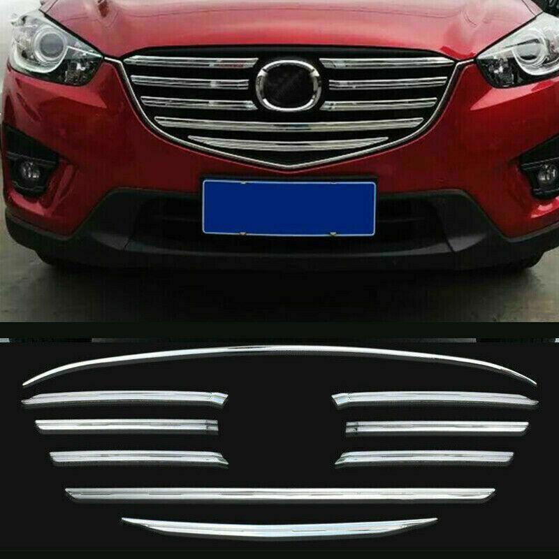 Rejilla Delantera Para Mazda CX-5 2016 - Color Gris Pintado Con Moldura Cromada Y Ranura Para Insignia