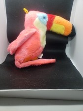 Vintage 1983 ACME Tropical Toucan Parrot Bird Plush Pink Stuffed Animal VGUC
