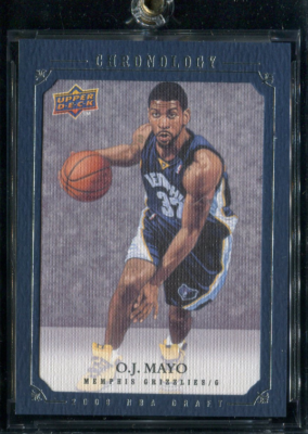 2007 UPPER DECK CHRONOLOGY O.J. MAYO #253 GRIZZLES /250 BLACK BJ3