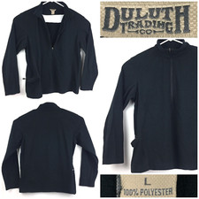 Duluth Trading Co Womens Large Black Polartec 1/4 Zip Fleece Pullover 42 in Bust