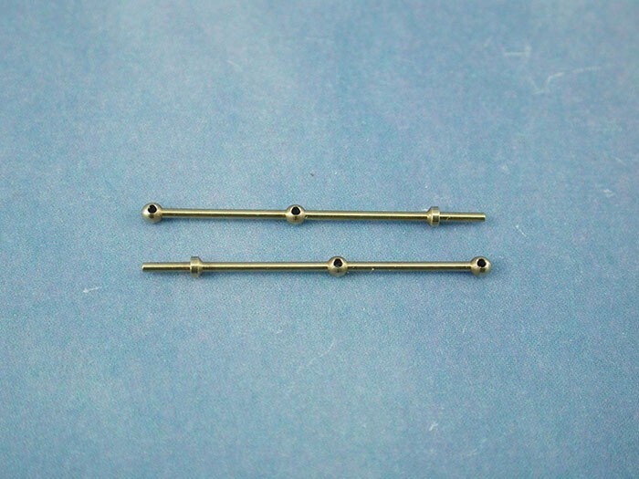 Caldercraft 25mm High 2 Hole Brass Ball Stanchions Pk of 10 Model Boat Fittings