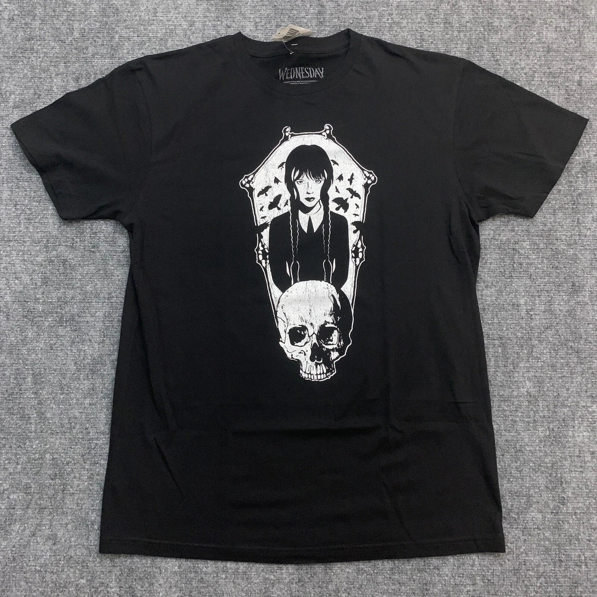 T-shirt Femme Tie Dye Wednesday Addams - Gris/blanc - Taille XL - Coton - Occasion