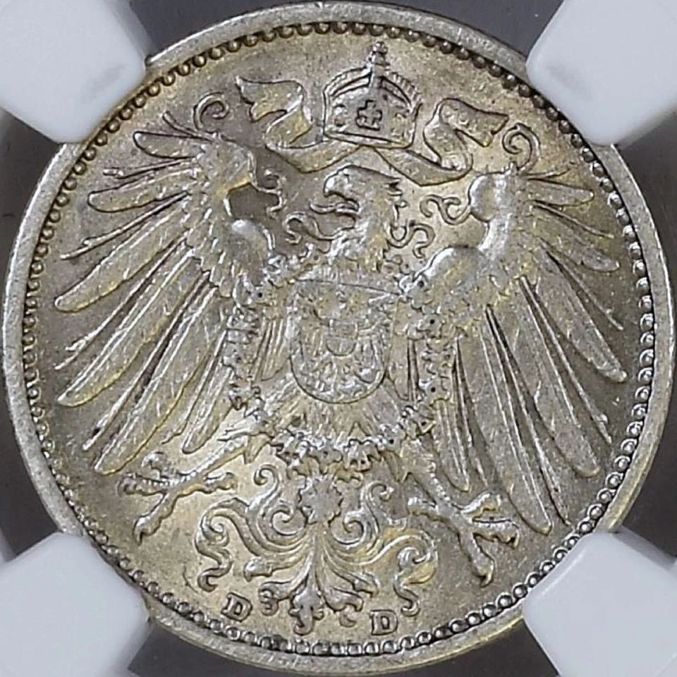 GERMANY. 1907, Mark, Silver, D - NGC MS62 - Wilhelm II, Munich - Image 3 of 4