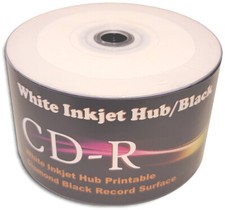 50-Pak White Inkjet Hub Printable Diamond BLACK Record Surface 52X 80-Min CD-Rs