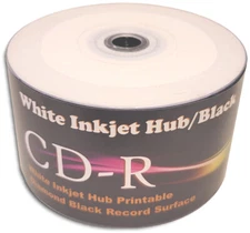 50-Pak White Inkjet Hub Printable Diamond BLACK Record Surface 52X 80-Min CD-Rs