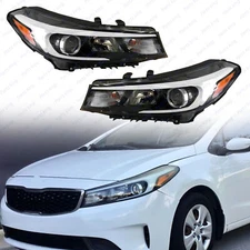 For 2017 2018 Kia Forte Sedan Headlight Halogen w/o LED Driver Passenger w Bulbs