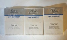 Dove Derma Series Dry Skin Relief Gentle Cleansing Face Bar 2 Pack - Lot of 3