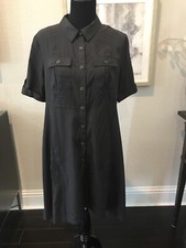 5 TWELVE, Flared High- Low, Short Sleeve Shirt Dress, Size L, NWT
