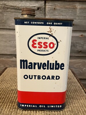 Vintage Esso Marvelube Oil Can Outboard Oil Can Esso Marvelube