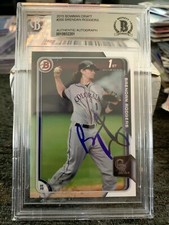 BRENDAN RODGERS Rockies signed auto autographed 2015 Bowman Draft BAS