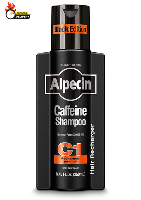 Caffeine Shampoo C1 Black Edition, Men'S Natural Hair Growth Shampoo for Thinnin