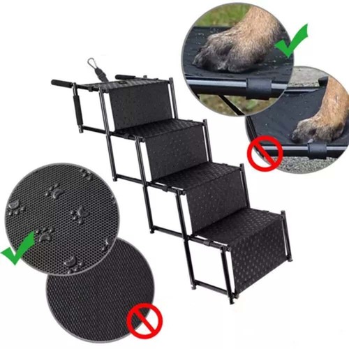 Folding Portable Dog Ramp Steps 4 Stairs-Car Boot Access Ladder for Pet Dog Cat - Picture 9 of 12