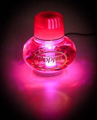 Lufterfrischer Duft Kirsche Poppy LED Multicolor Beleuchtung 5V USB LKW Auto KFZ