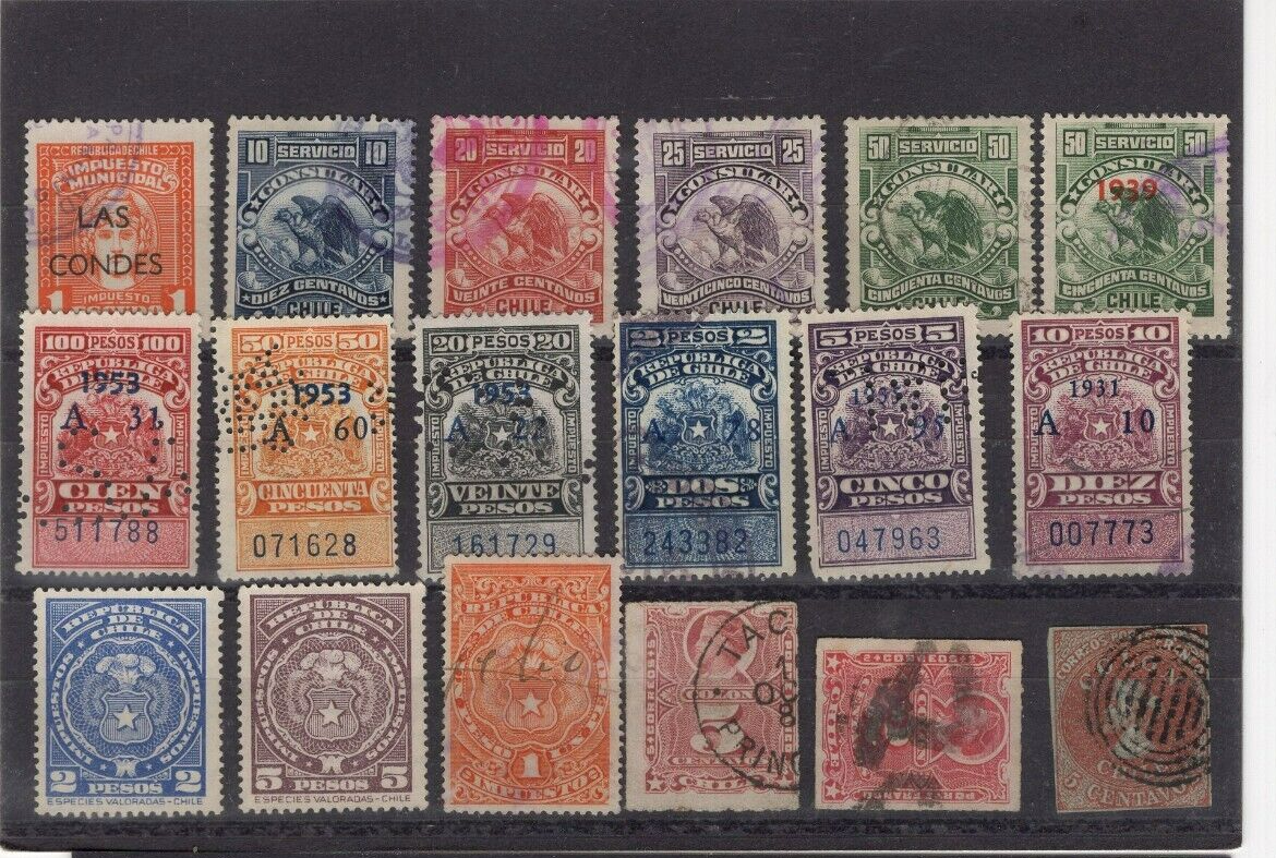 CHILE Loaded stockcard BOB TAX Classic postmarks cut square L5 eBay