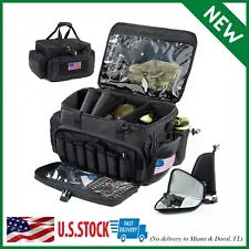Large Pistol Range Bag Shooting - Tactical Gun Range Bag with 3 Pistol Cases, Gu