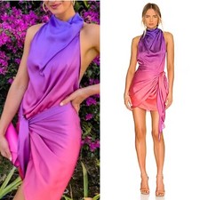 BAOBAB x REVOLVE Providencia Dress in Sunset Ombre draped high neck S Small
