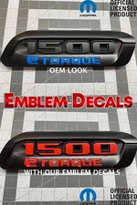 RAM 1500 DT " 1500 ETORQUE " Hood Emblems Overlay Decal 2021 2022 2023 2024