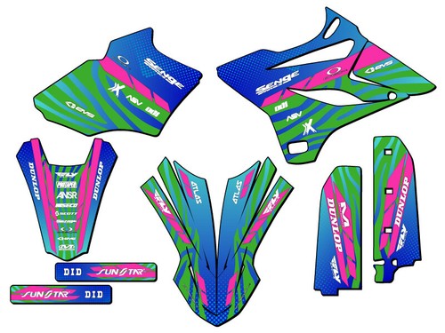 2015-2018 YZ 85 TIGRE Green Senge Graphics Kit Compatible with Yamaha - Picture 1 of 10