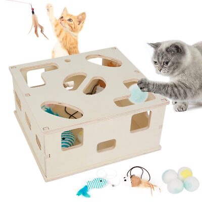 Futterlabyrinth Interaktives Katzenspielzeug,Intelligenz FummelboxPappkatzenhaus