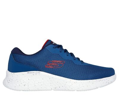 232830 Skechers Blue Red Sport Men's Shoes Comfort Casual Walk Lite Memory ...