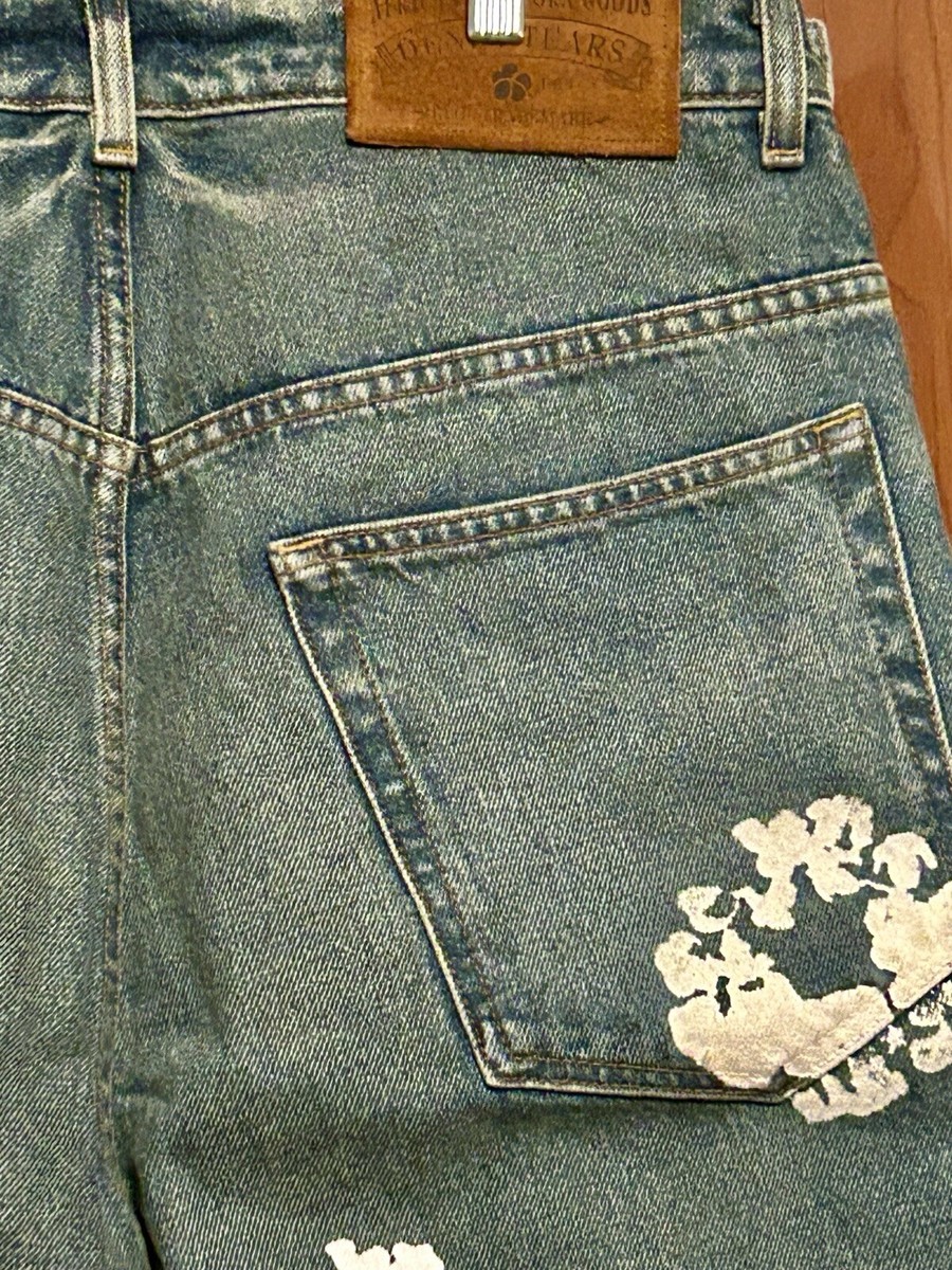 Size L - Denim Tears Cotton Wreath Denim Shorts Blue Men's 100