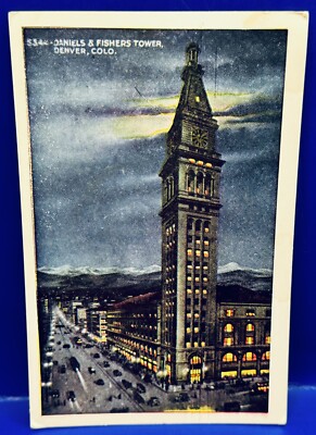 Denver Colorado Daniels & Fishers Tower  Stores Company Vintage Postcard
