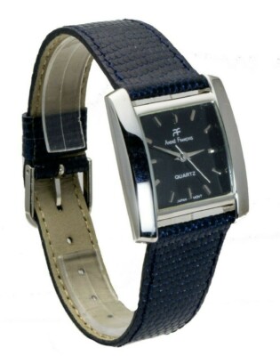 ANDRE FRANCOIS:WOMENS' BLACK GENUINE LEATHER BAND,CURVE CASE