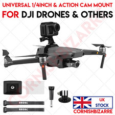 UNIVERSAL DRONE 1/4INCH SCREW & GOPRO ACTION CAMERA MOUNT BRACKET FOR DJI DRONES