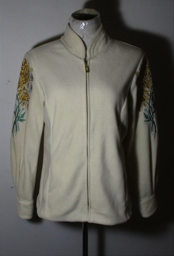 Full Zip Embroidered Fleece Jacket Size 