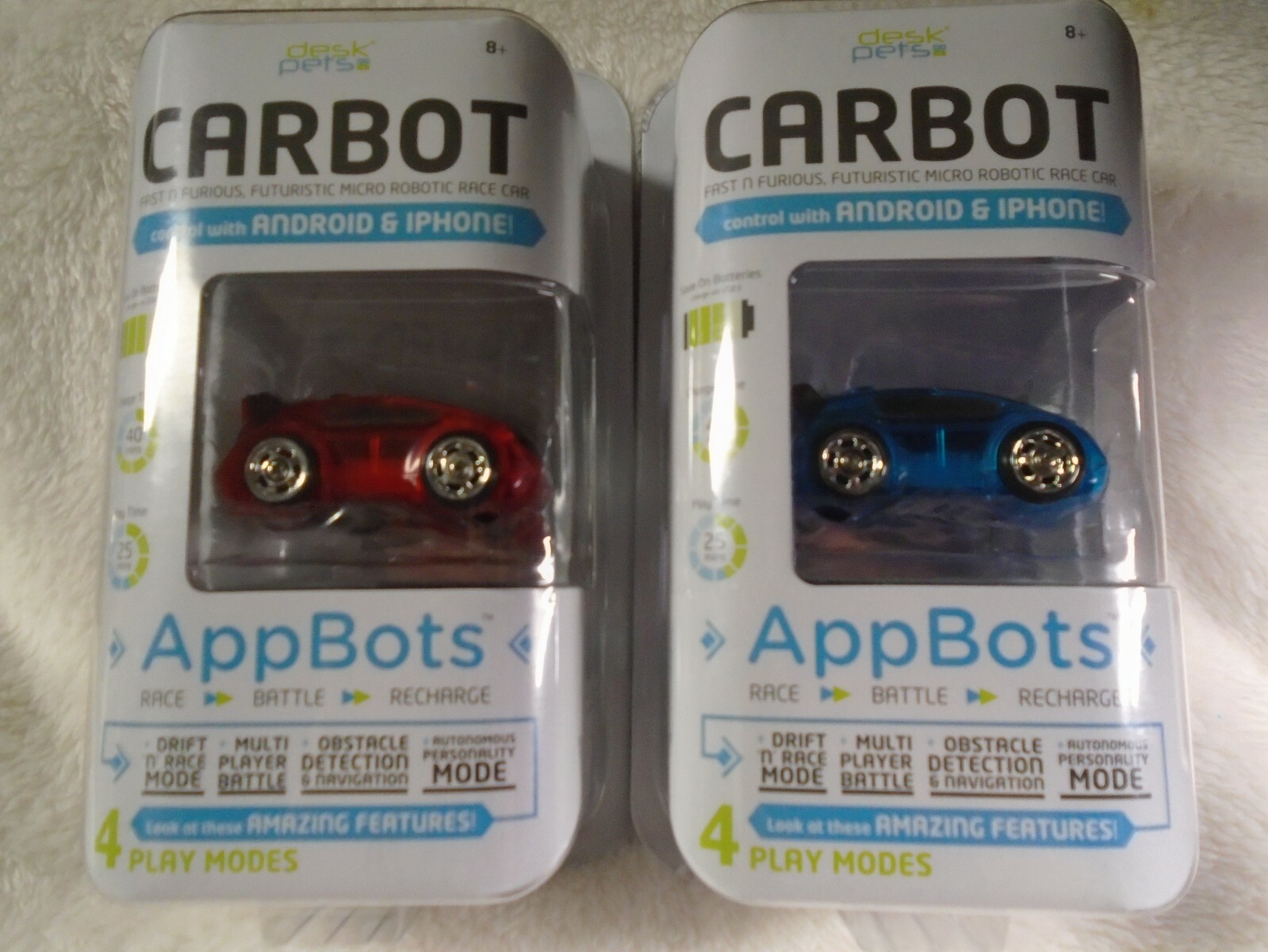Desk Pets CarBot Fast N Furious RC Car (Lot of 2 Red & Blue) FUN! eBay