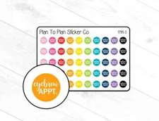 1795-3 Eyebrow Appt. Planner Stickers.