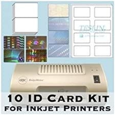 10 ID Card Kit - Laminator, Inkjet Teslin, Butterfly Pouches, and Holograms - Ma