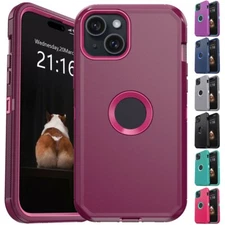 For Apple iPhone 14/Pro/Pro Max/14 Plus 3in1 Layers Rubber Case Rugged Cover