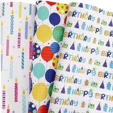  Birthday Wrapping Paper for Boys Girls Kids Men Women Holiday Birthday Party  